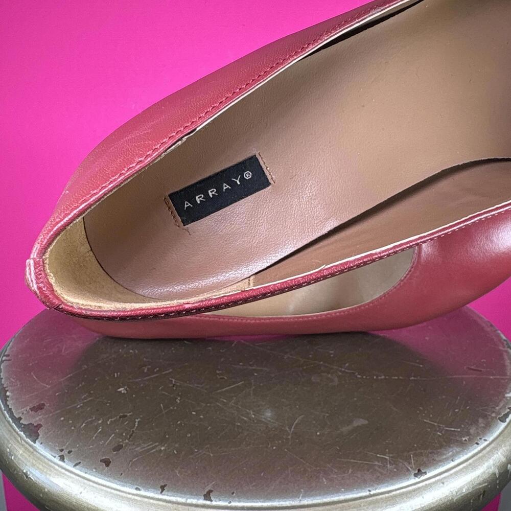 Array Flatter Red Leather Round Toe Low Heel Pump… - image 8